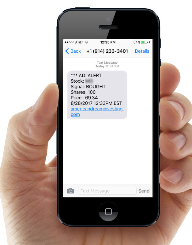Receive a Text Alert Every Time <br>We Make a Trade