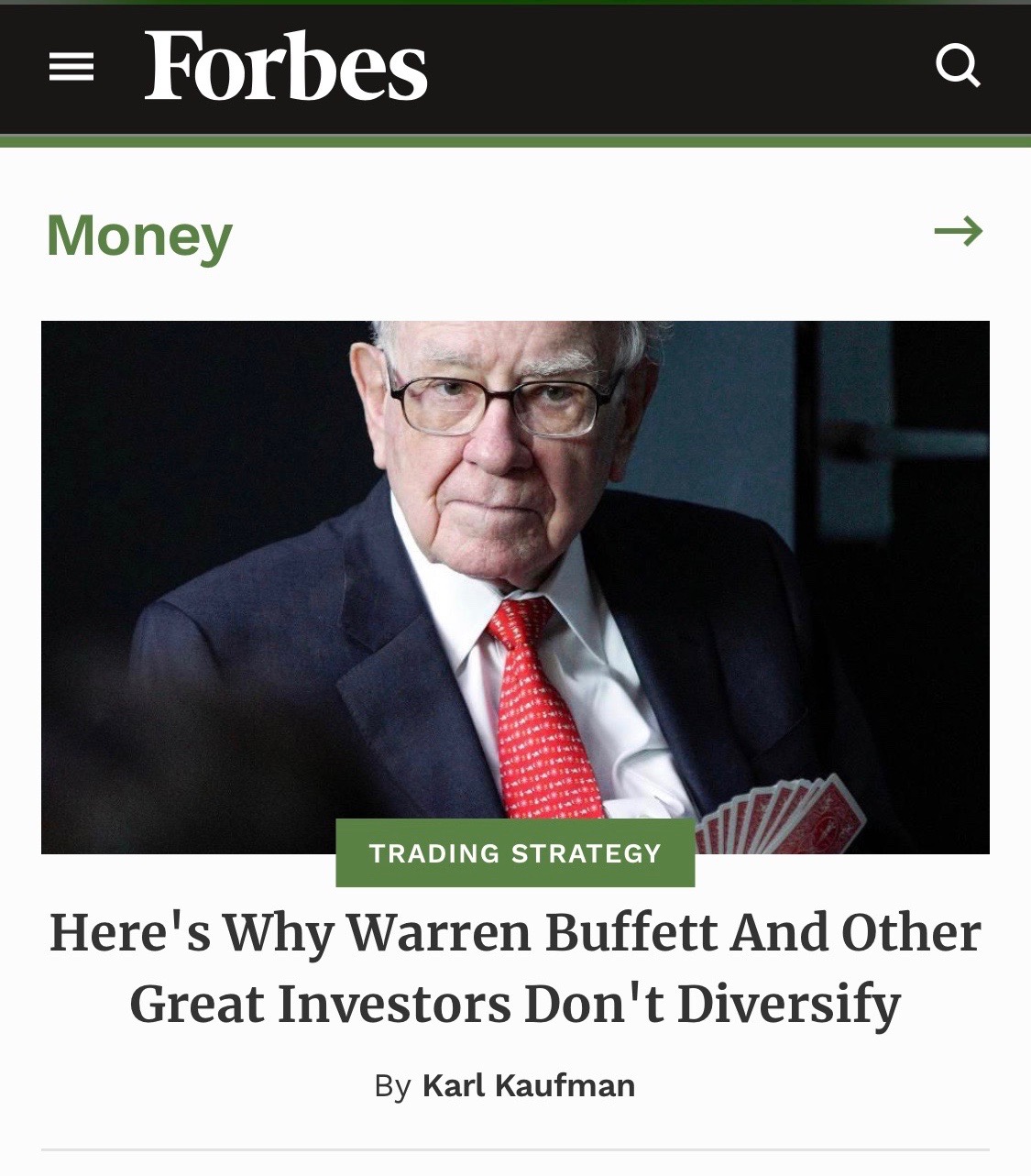 Warren Buffett Karl Kaufman Forbes American Dream Investing
